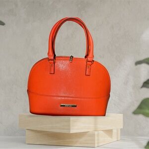 Anne Klein Vibrant Sunset Orange Pebbled Satchel